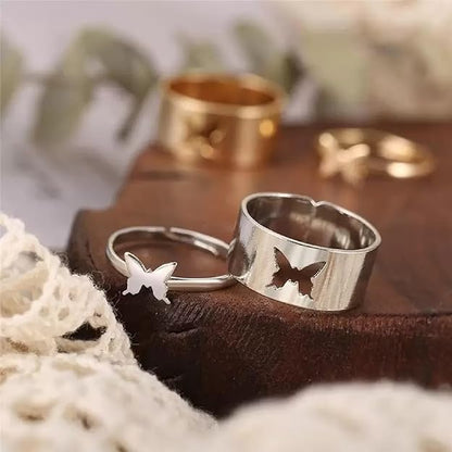 Butterfly Couple Ring Adjustable