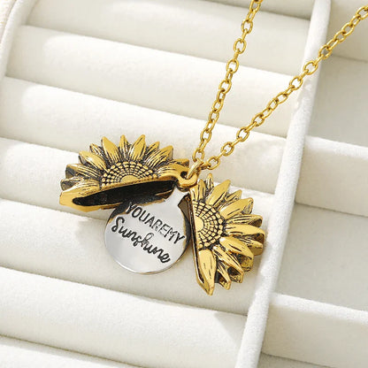 You Are My Sunshine Sunflower Necklace