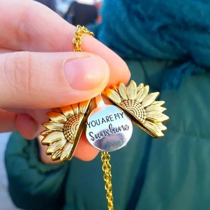 You Are My Sunshine Sunflower Necklace