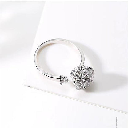 Rotating and Free Size Titanium Alloy, Rhinestone, CZ Diamond